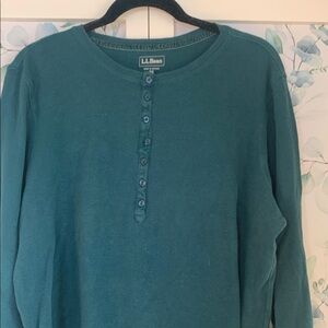 L.L. Bean Teal Henley Top women’s
